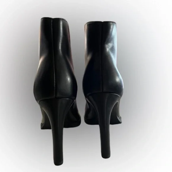 Bar III black, peep-toe,4" heel leather shoe, ships FREE! - Picture 6 of 11